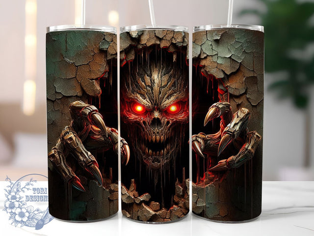 Creepy Halloween Zombie Tumbler Wrap, Scary Horror Tumbler Wrap, 20Oz Skinny Tumbler Wrap, Spooky Zombie Sublimation, Creepy Halloween Drinkware, Undead Horror Tumbler, Haunted Season Wrap Sublimation ToriDesigns 