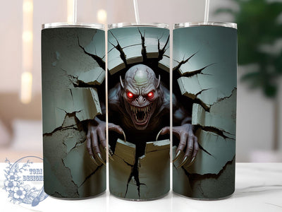 Creepy Halloween Zombie Tumbler Wrap, Scary Horror Tumbler Wrap, 20Oz Skinny Tumbler Wrap, Spooky Zombie Sublimation, Creepy Halloween Drinkware, Undead Horror Tumbler, Haunted Season Wrap Sublimation ToriDesigns 