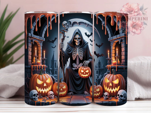 Creepy Horror Halloween Skeleton Tumbler, Halloween Skeleton Wrap, 20oz Sublimation, Spooky Skeleton Cup, Horror Tumbler Design, Halloween Drinkware, Creepy Skeleton Tumbler Sublimation Li Zamperini 