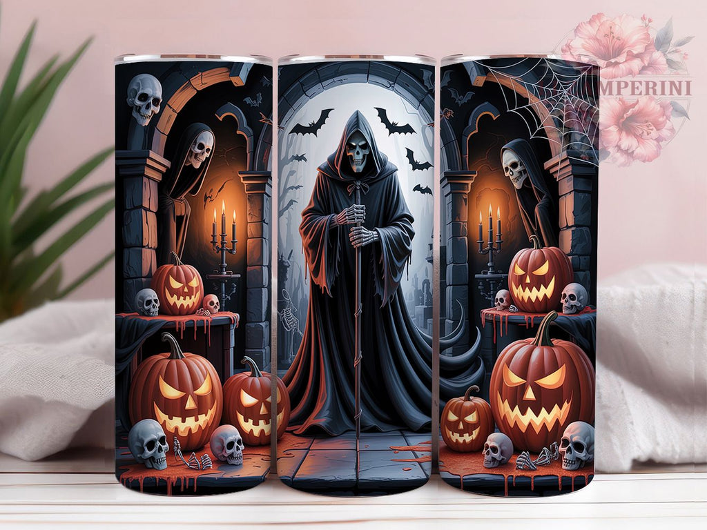 Creepy Horror Halloween Skeleton Tumbler, Halloween Skeleton Wrap, 20oz ...