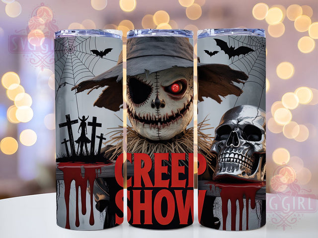Creepy Horror Scarecrow Halloween Tumbler, Creep Show Sublimation PNG, Spooky Season Cup Wrap, 20oz Halloween Horror Design, Haunted Farm Tumbler, Creepy Scarecrow Wrap, Dark Halloween Drinkware Sublimation SvggirlplusArt 