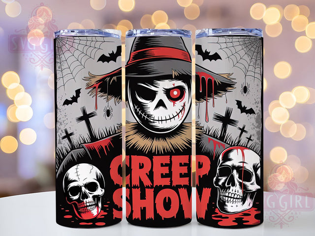 Creepy Horror Scarecrow Halloween Tumbler, Creep Show Sublimation PNG, Spooky Season Cup Wrap, 20oz Halloween Horror Design, Haunted Farm Tumbler, Creepy Scarecrow Wrap, Dark Halloween Drinkware Sublimation SvggirlplusArt 