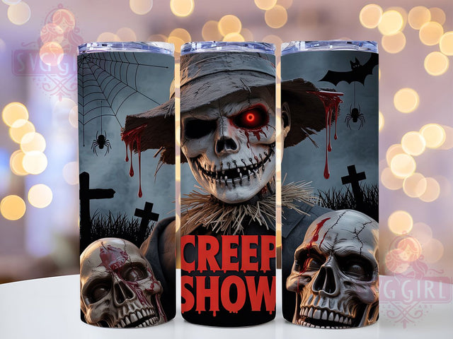 Creepy Horror Scarecrow Halloween Tumbler, Creep Show Sublimation PNG, Spooky Season Cup Wrap, 20oz Halloween Horror Design, Haunted Farm Tumbler, Creepy Scarecrow Wrap, Dark Halloween Drinkware Sublimation SvggirlplusArt 