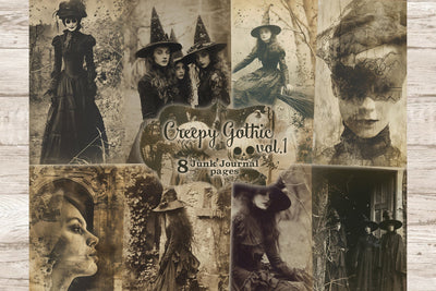Creepy Junk Journal Page | Gothic Printable SVG GlamArtZhanna 