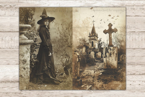 Creepy Junk Journal Page | Gothic Printable SVG GlamArtZhanna 