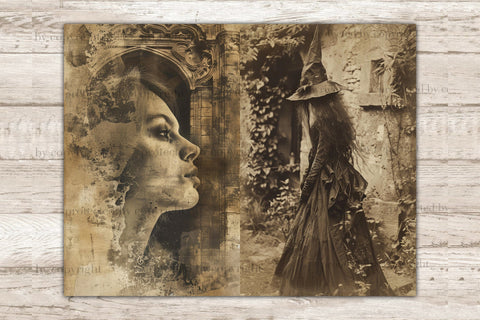 Creepy Junk Journal Page | Gothic Printable SVG GlamArtZhanna 
