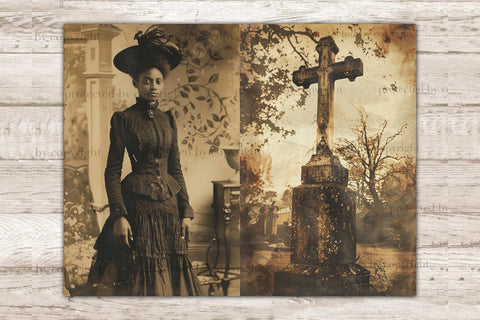 Creepy Junk Journal Paper | Vintage Photo Printable SVG GlamArtZhanna 