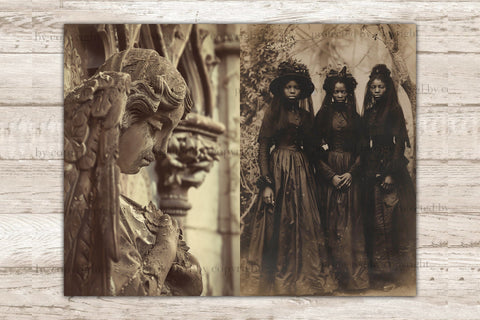Creepy Junk Journal Paper | Vintage Photo Printable SVG GlamArtZhanna 