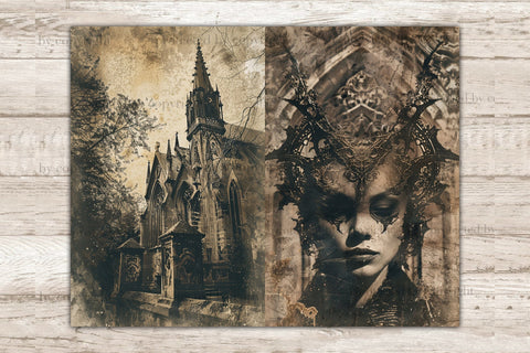 Creepy Junk Journal Paper | Vintage Photo Printable SVG GlamArtZhanna 