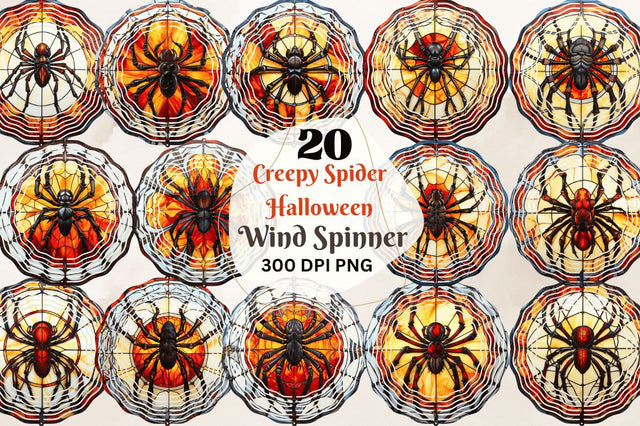 Creepy Spider Halloween Wind Spinner Sublimation Bundle Sublimation Regulrcrative 