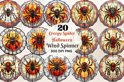 Creepy Spider Halloween Wind Spinner Sublimation Bundle Sublimation Regulrcrative 