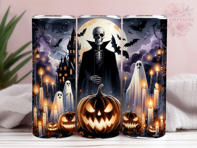 Creepy Spooky Pumpkins Haunted House 20oz Tumbler Wrap PNG, Spooky Fall Tumbler Png, Straight & Tapered Tumbler Wrap, Instant Digital Download Sublimation Li Zamperini 
