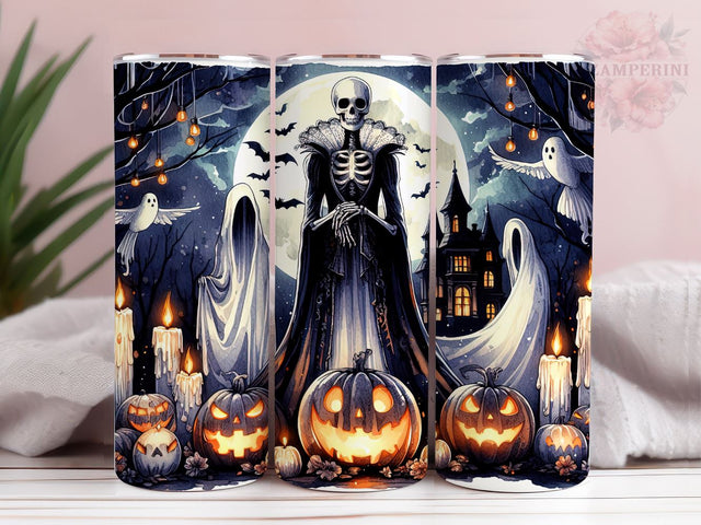 Creepy Spooky Pumpkins Haunted House 20oz Tumbler Wrap PNG, Spooky Fall Tumbler Png, Straight & Tapered Tumbler Wrap, Instant Digital Download Sublimation Li Zamperini 