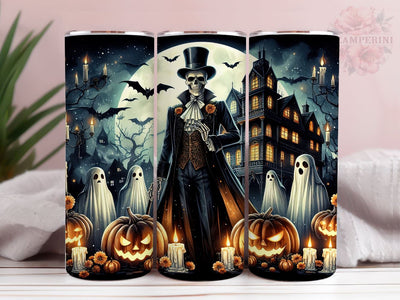 Creepy Spooky Pumpkins Haunted House 20oz Tumbler Wrap PNG, Spooky Fall Tumbler Png, Straight & Tapered Tumbler Wrap, Instant Digital Download Sublimation Li Zamperini 