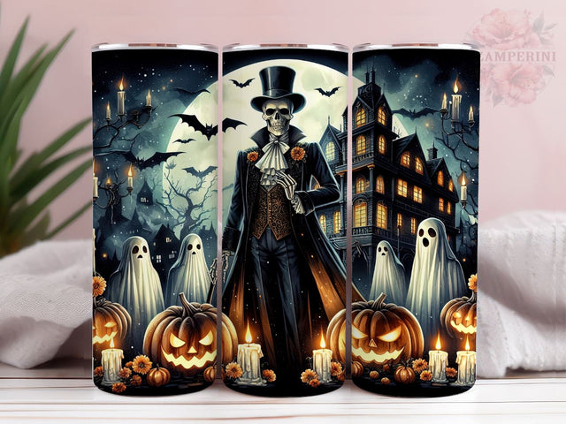 Creepy Spooky Pumpkins Haunted House 20oz Tumbler Wrap PNG, Spooky Fall Tumbler Png, Straight & Tapered Tumbler Wrap, Instant Digital Download Sublimation Li Zamperini 
