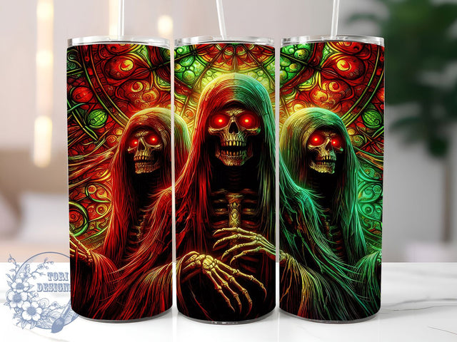 Creepy Zombie Skeleton Skull Tumbler, Skeleton Wrap Design, 20Oz Skinny Tumbler, Spooky Sublimation Wrap, Horror Skull Tumbler, Creepy Halloween Design, Undead Zombie Wrap Sublimation ToriDesigns 
