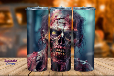 Creepy Zombie Tumbler Wrap 20 oz Sublimation Sublimatiz Designs 