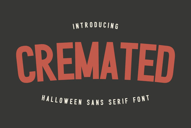 Cremated - Halloween Sans Serif Font Masyafi Studio 