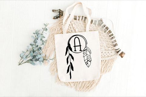 Crescent Leaf Boho Monogram Font Dm Letter Studio 