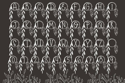 Crescent Leaf Boho Monogram Font Dm Letter Studio 