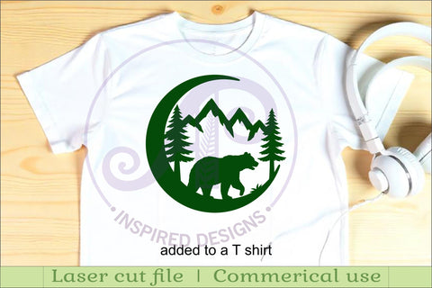 Crescent Moon Bear animal wall sign SVG APInspireddesigns 