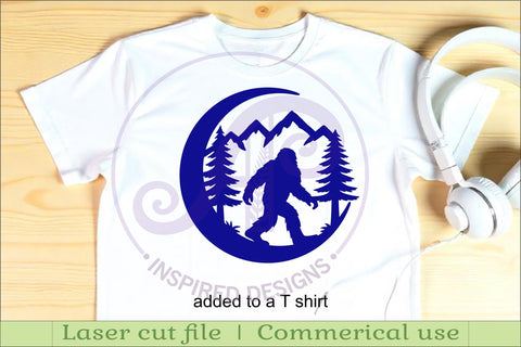 Crescent Moon Bigfoot animal wall sign SVG APInspireddesigns 