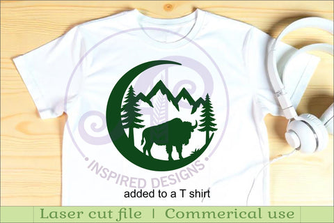 Crescent Moon Bison animal wall sign SVG APInspireddesigns 