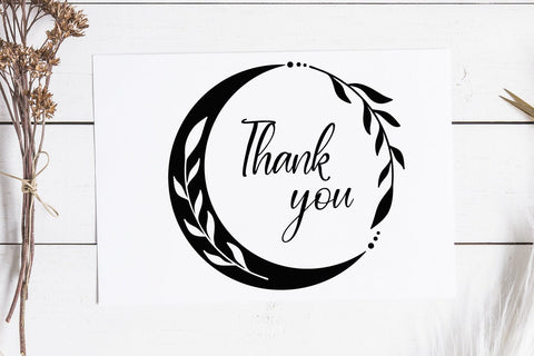 Crescent Moon Botanical Frame SVG | Celestial Wreath Cut File for Cricut & Silhouette SVG Tafti Art 