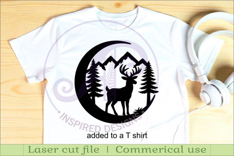 Crescent Moon Deer animal wall sign SVG APInspireddesigns 