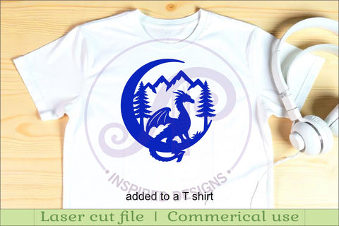 Crescent Moon Dragon wall sign SVG APInspireddesigns 