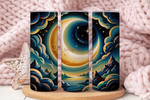 Crescent Moon Dream 20oz Tumbler Wrap Sublimation DesignSVG 