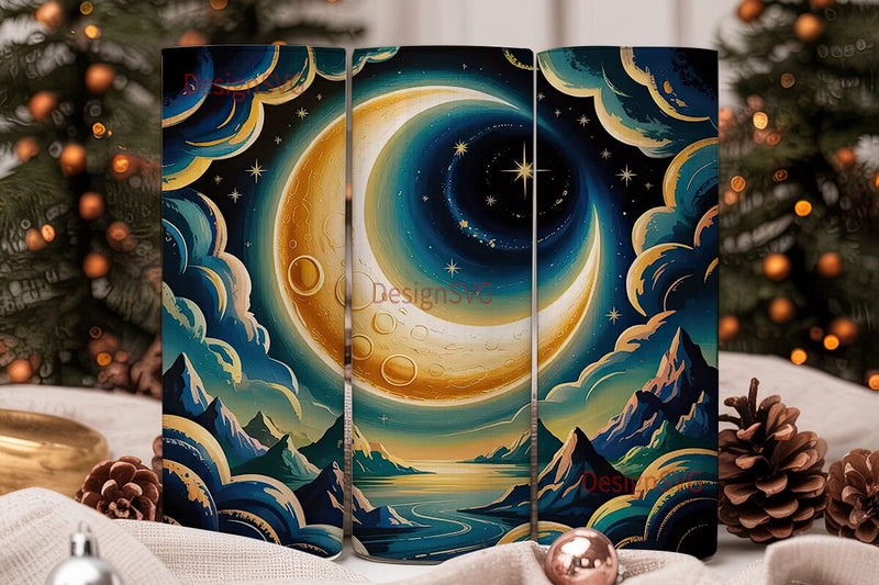 Crescent Moon Dream 20oz Tumbler Wrap Sublimation DesignSVG 