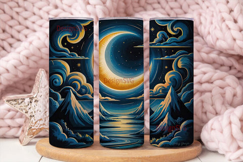Crescent Moon Dream 20oz Tumbler Wrap Sublimation DesignSVG 