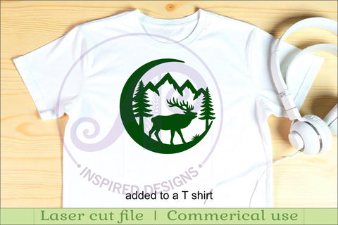 Crescent Moon Elk animal wall sign SVG APInspireddesigns 