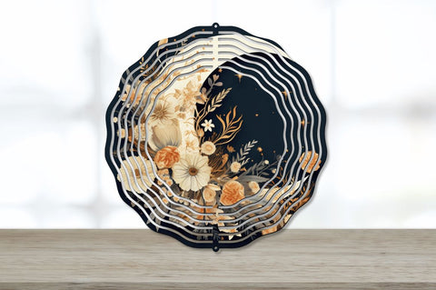 Crescent Moon Floral Art Wind Spinner Sublimation Bundle Sublimation Regulrcrative 