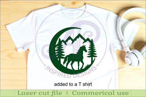 Crescent Moon Horse animal wall sign SVG APInspireddesigns 