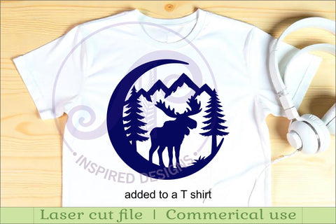 Crescent Moon Moose animal wall sign SVG APInspireddesigns 