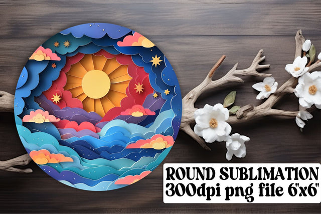 Crescent Sunbeam: Circle Sublimation Designs Sublimation afrosvg 