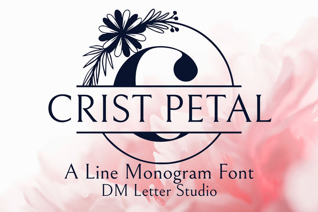 Crest Petal Split Monogram Font Dm Letter Studio 