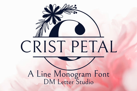 Crest Petal Split Monogram Font Dm Letter Studio 