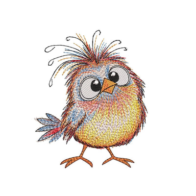 Crested Bird Machine Embroidery Design Sketch Style for 5x7 6x10 8x8 Digital File Embroidery/Applique DESIGNS Nino Nadaraia 