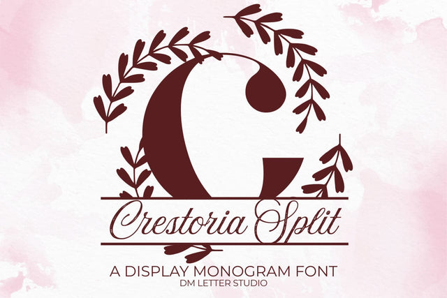 Crestoria Split Monogram Font Font Dm Letter Studio 