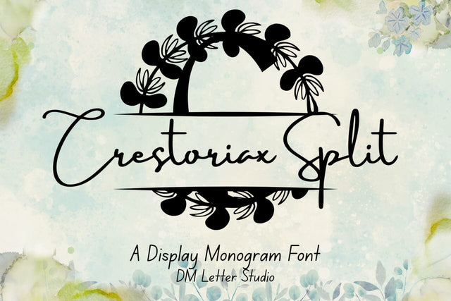 Crestoriax Split Monogram Font Font Dm Letter Studio 