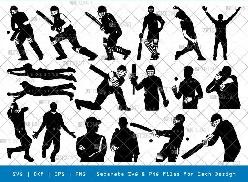 Cricket Player Svg Cricut Cut Files Png Bundle, SB01098 SVG ETC Craft 