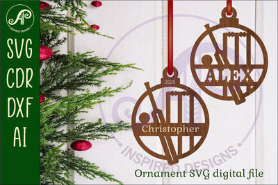 Cricket theme personalized Christmas Ornament SVG SVG APInspireddesigns 