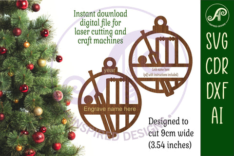 Cricket theme personalized Christmas Ornament SVG SVG APInspireddesigns 