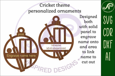 Cricket theme personalized Christmas Ornament SVG SVG APInspireddesigns 