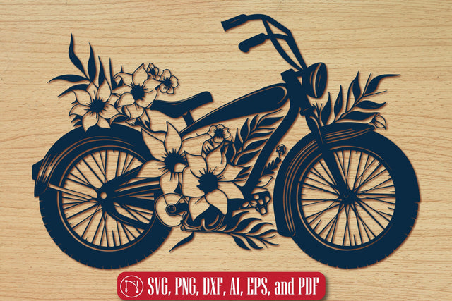 Cricut Bicycle with Flowers SVG Set SVG MD JOYNAL ABDIN 