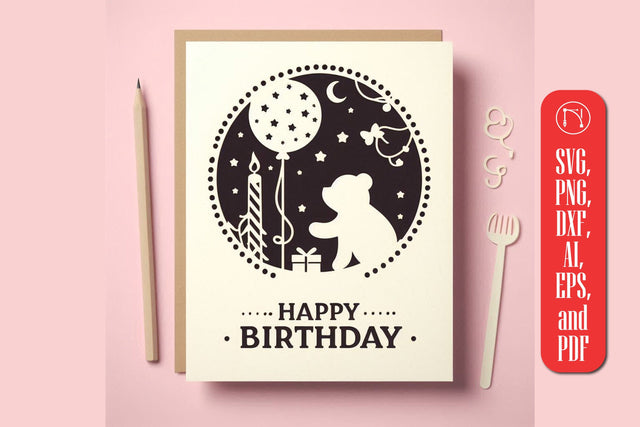 Cricut Birthday Card Paper Cut SVG SVG MD JOYNAL ABDIN 