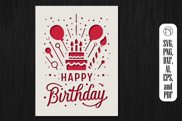 Cricut Birthday Card Paper Cut SVG SVG MD JOYNAL ABDIN 